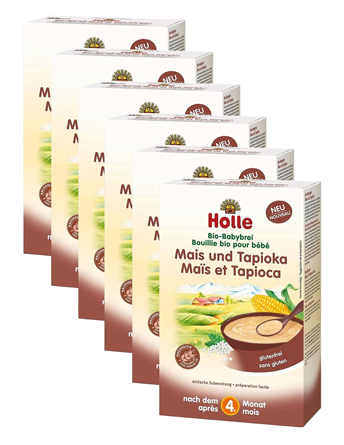 Holle Bio-Babybrei Mais & Tapioka, 6er Pack (6 x 320 g)
