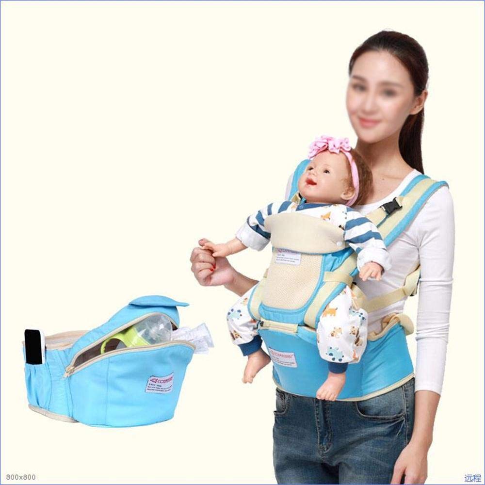 Unbekannt ARONGBC Baby Waist Stool 0-36 Months 30 kg Storage Ergonomic Baby Carrier Waist Breath Hipseat Kangaroo Sling Hip Seat Belt for Newborn Mom Blue