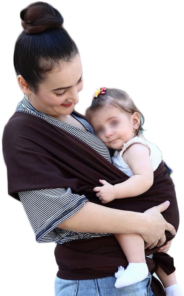 G&F Baby Sling Baby Wrap Carrier Up To 20 Kg For Newborn Infants One Size fits All 95% Cotton (Color : Brown)