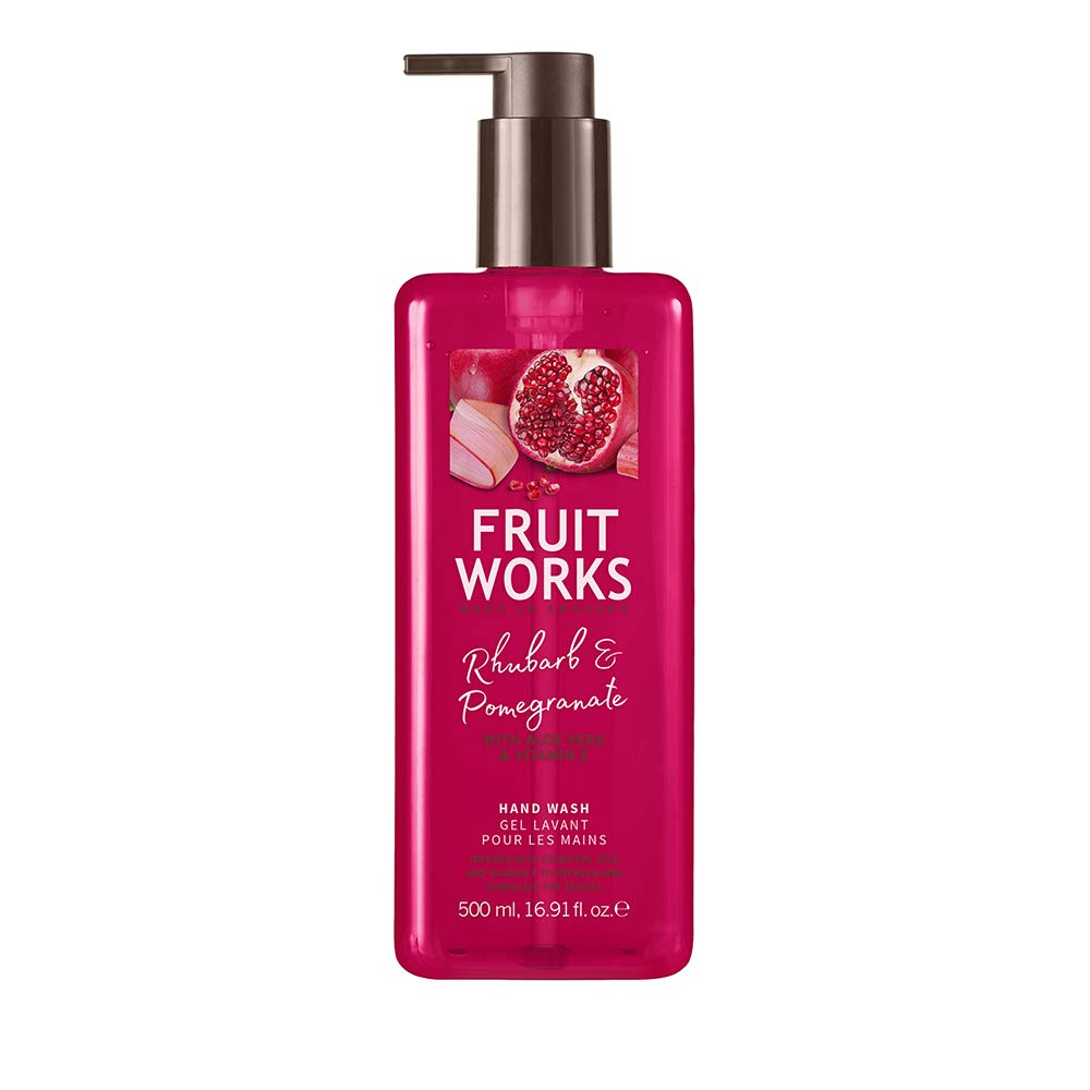 Fruit Works Rhubarb & Pomegranate Cruelty Free & Vegan Hand Wash With Natural Extracts 1 x 500 ml