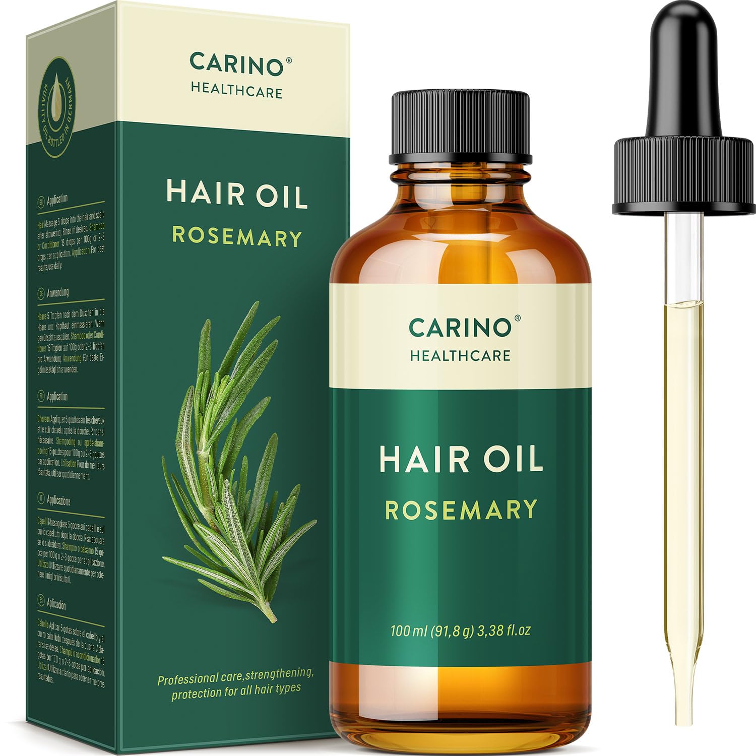 Hair Oil with Rosemary Oil 100 ml with Pipette for Easy Dosage
