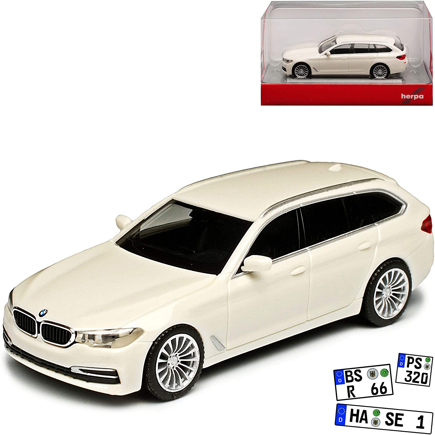 HERPA B-M-W B-M-W 5Er G31 Touring Kombi Alpin White From 2017 H0 1/87 Herpa Model Car W
