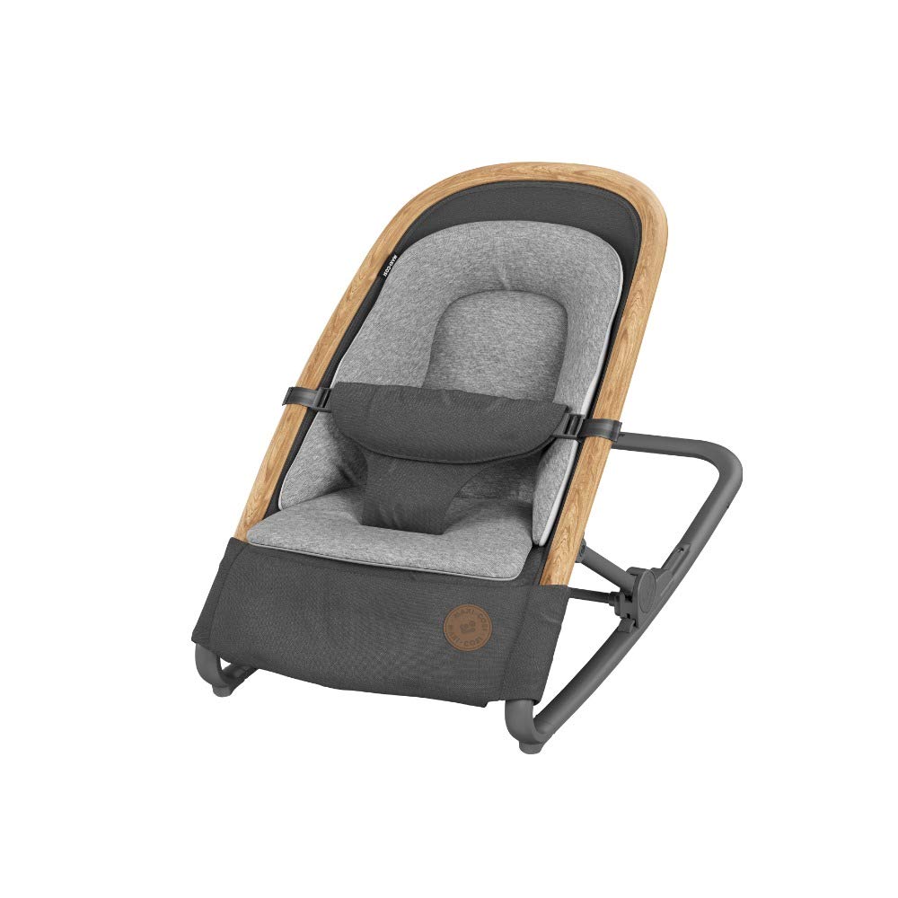 Maxi-Cosi Kori 2-in-1 baby bouncer, high quality baby swing usable from birth up to max. 9 kg, natural, ergonomic rocking without electronics, easy to fold, essential graphite (gray)