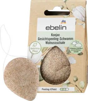 ebelin Konjac facial peeling sponge walnut shell, 1 pc