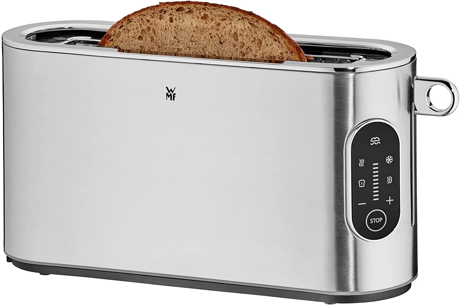 WMF Lumero Toaster Long Slot with Bread Attachment, 2 Slices, XXL, One-Sided Toast, 1 Slice Button, 10 Browning Levels, Toaster Stainless Steel Matt
