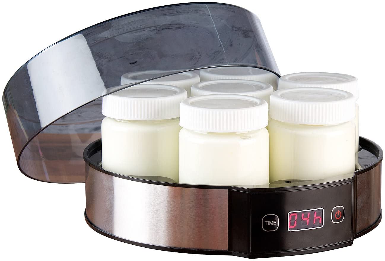 Rosenstein & Söhne yoghurt maker: Yoghurt maker with timer switch, 7 portion jars x 190ml, 20-watt (yoghurt maker)