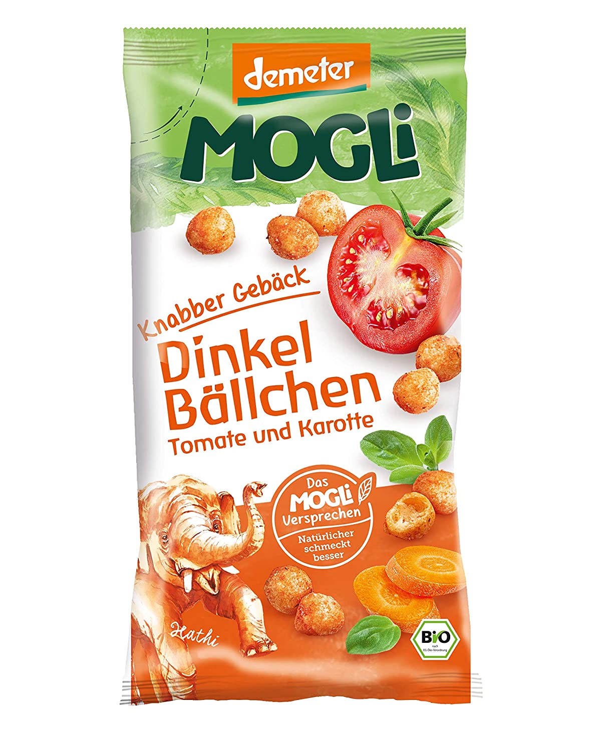 MOGLi Bio Demeter Dinkelbällchen 10er Pack, (10 x 40)(Tomate und Karotte)