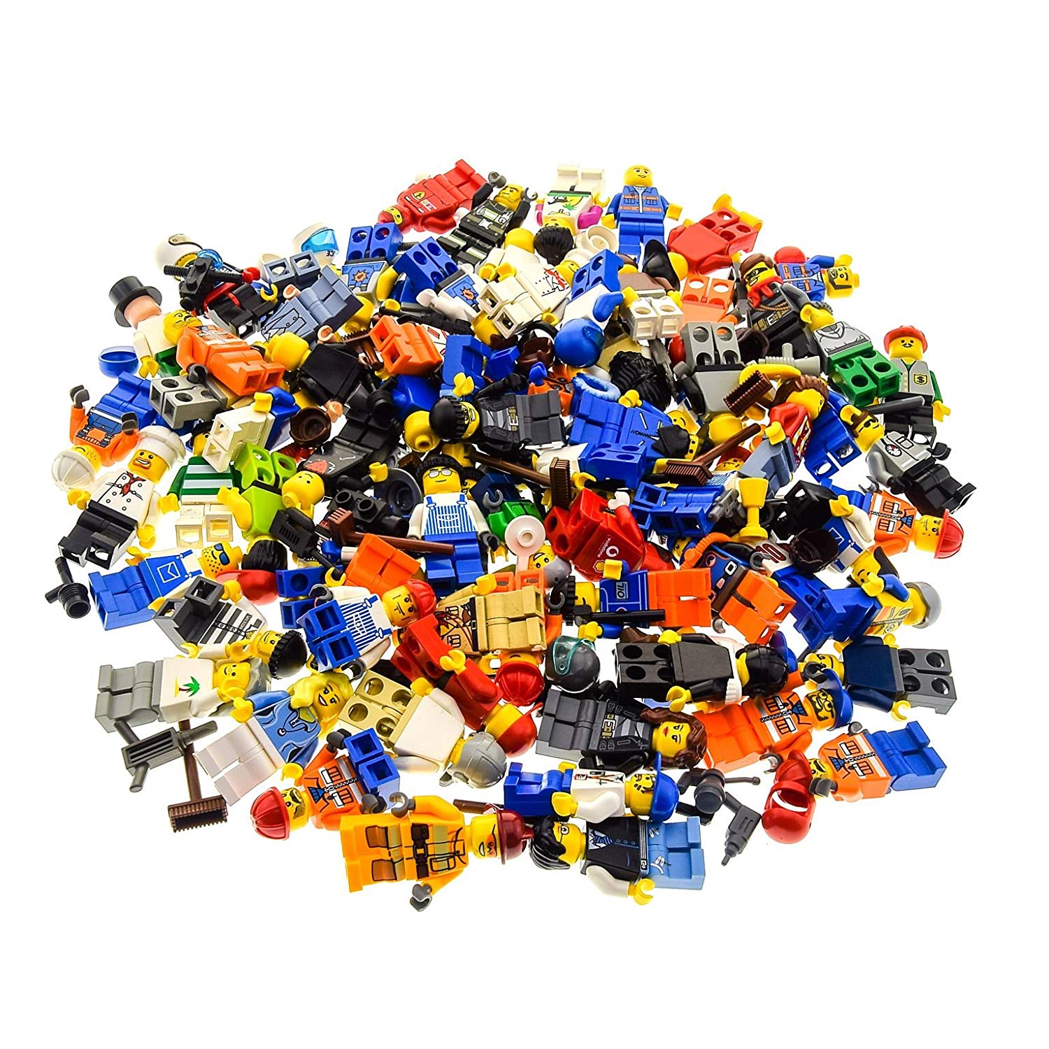 10 X Lego System Set Town City Mini Figure With Accessories Man Woman Rando