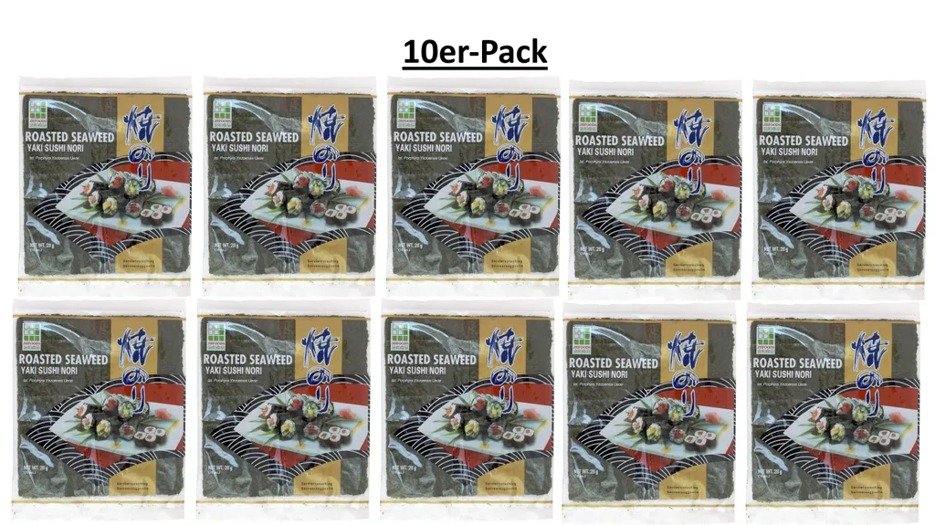 10-pack JHFOODS roasted seaweed Yaki Sushi Nori Gold 28g