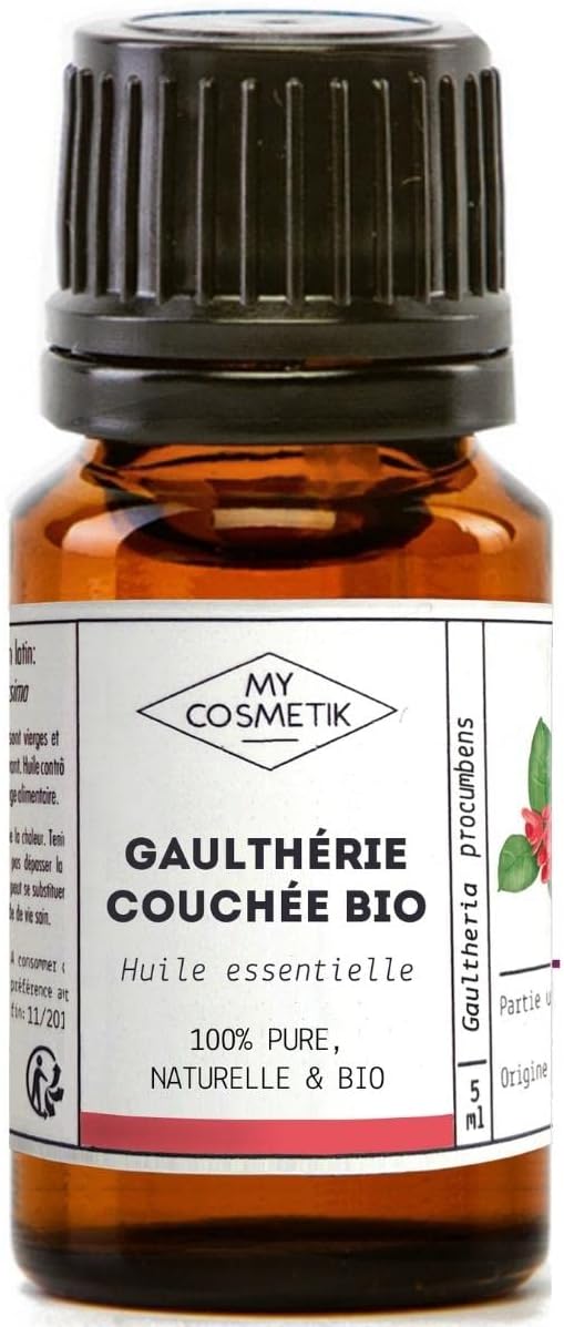 MY COSMETIK - Wintergreen Essential Oil - Organic - HEBBD/HECT Chemotyped - 100% Pure and Natural - ECOCERT Certified - 5 ml