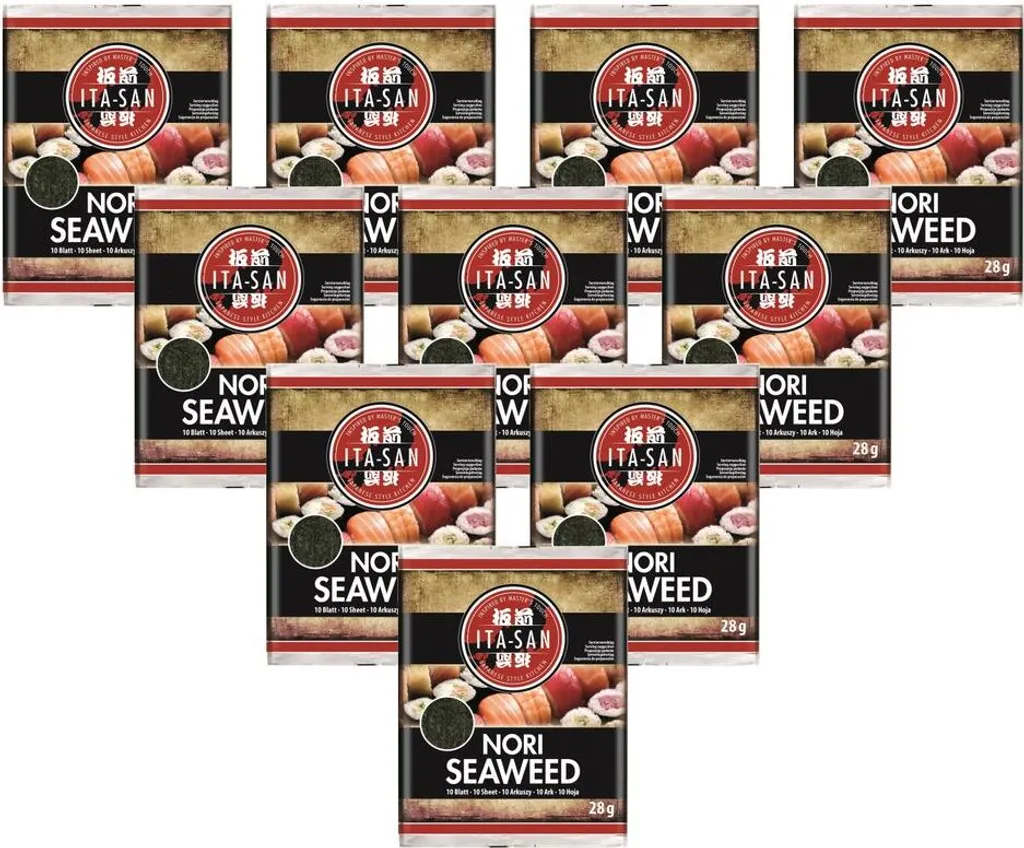 [ 10x 10 sheets (28g) ] ITA-SAN Nori seaweed sheets for sushi | Seaweed sheets dried and roasted