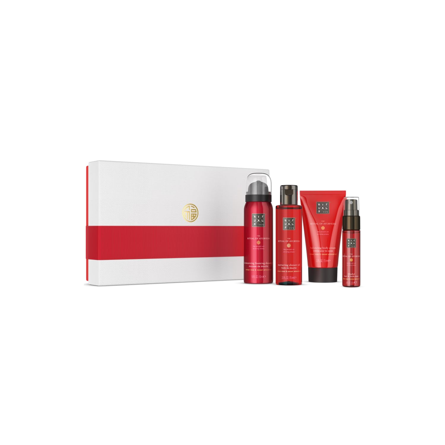 RITUALS The Ritual of Ayurveda Gift Set S - Gift Box with 4 Personal Care Products with Indian Rose and Sweet Almond Oil - Balancing Fragrance