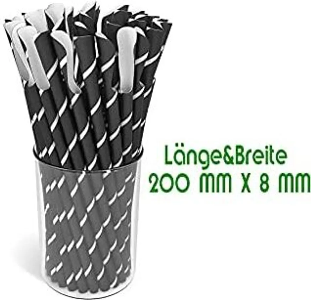 125 Stück Slush Eis Löffelstrohhalme Papier Strohhalme Kompostierbar Plastikfrei 200 MM X 8 MM Löffel Eiskaffee