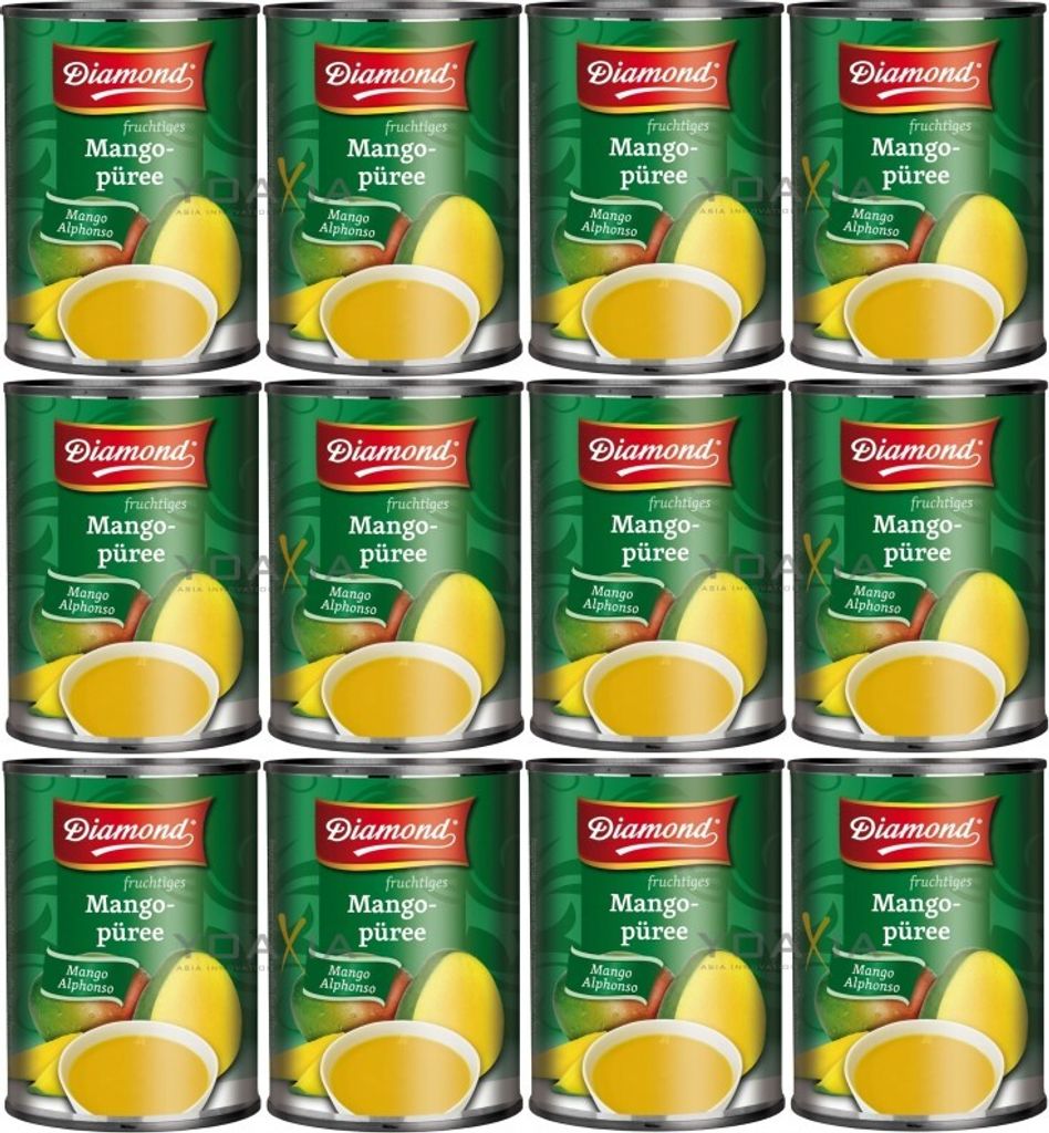12-pack Diamond Fruity Mango Puree Alphonso | 12x 850g | Mango Puree | Mango Pulp