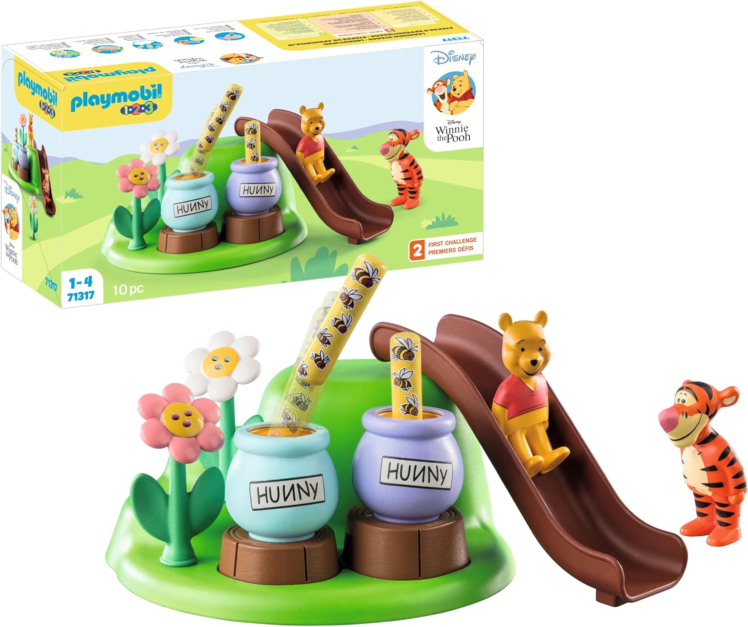 PLAYMOBIL 1.2.3 & Disney 71317 Winnies & Tiggers Bee Garden, Winnie the Pooh, Educational Toy for Toddlers, Toy for Children from 12 Months