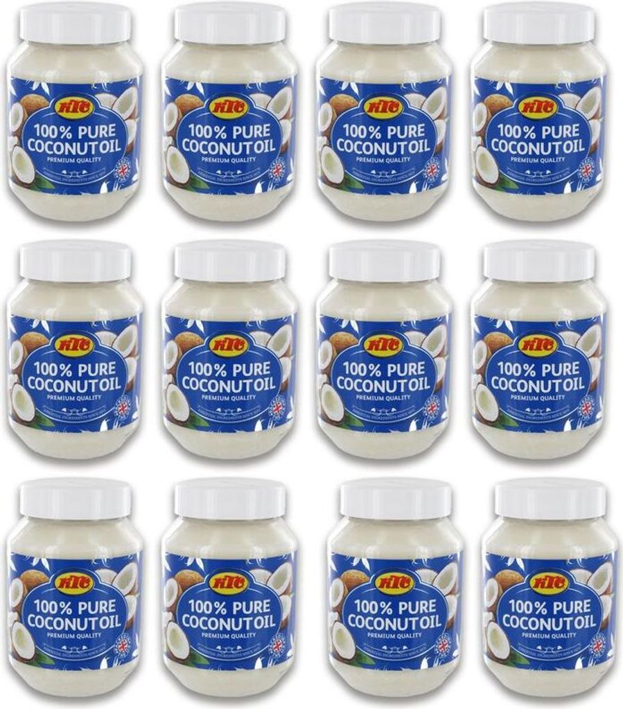 [ 12x 500ml ] KTC 100% Reines Kokosöl | Kokosnussöl | Pure Coconut Oil
