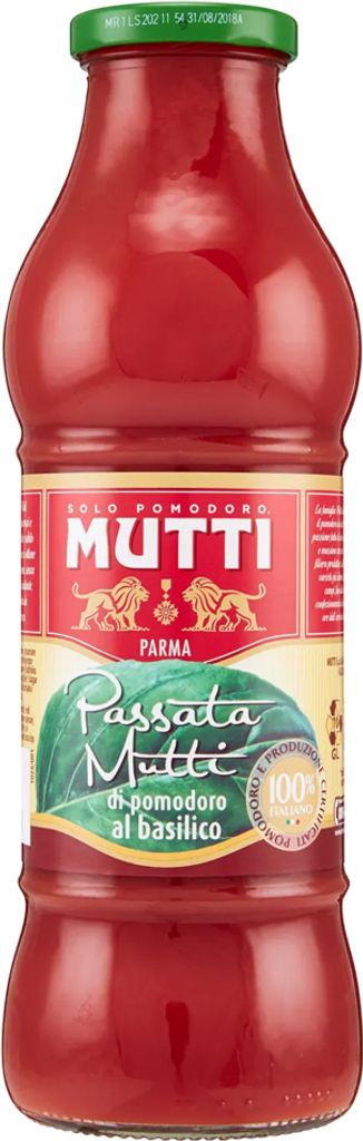 12x Mutti Passata Di Pomodoro Al Basilico 700g
