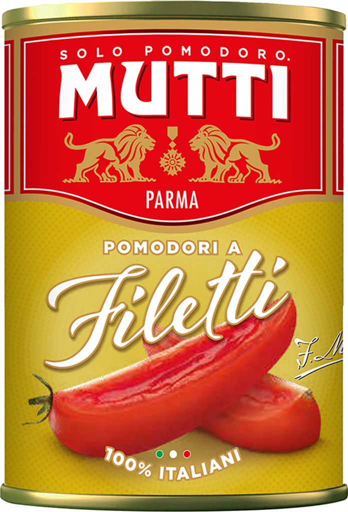 12x Mutti Pomodori A Filetti In Lattina 400g