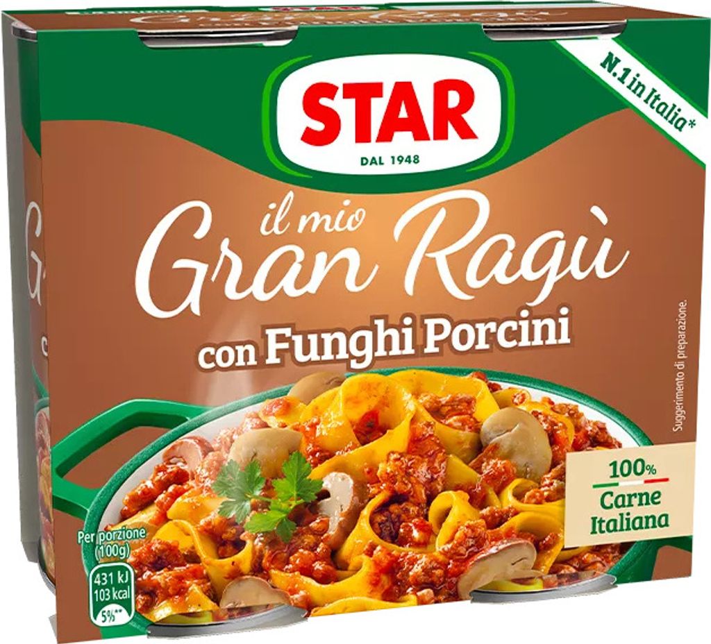 12x Star Il Mio Gran Ragù Funghi Porcini Steinpilze Kochsauce - Pastasauce 2x180g