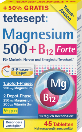 tetesept Magnesium 500 + B12 Depot tablets 45 pcs, 42.8 g
