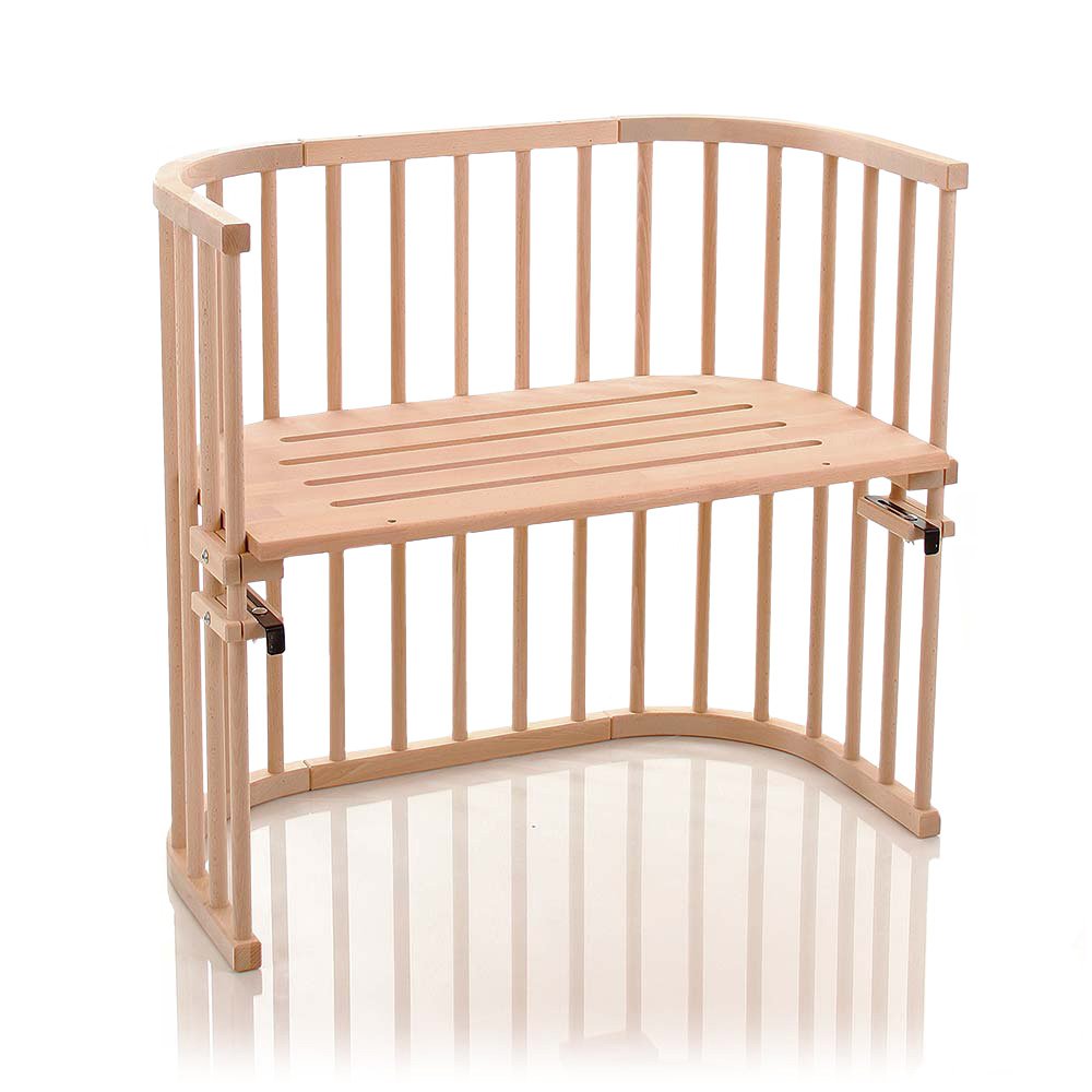 Babybay Original Solid Beech Wood Cot for Day and Night I Cot Height Adjustable and Environmentally Friendly I Growing Baby Bed (Natural Untreated)