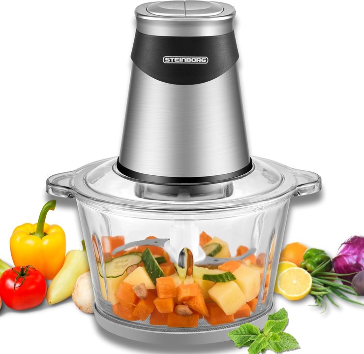 Electric Extra Strong Multi Chopper 500 W 1.8 L Electric Universal Chopper with Glass Container Universal Food Processor Mixer for Baby Food Nuts Vegetables Fruit Meat