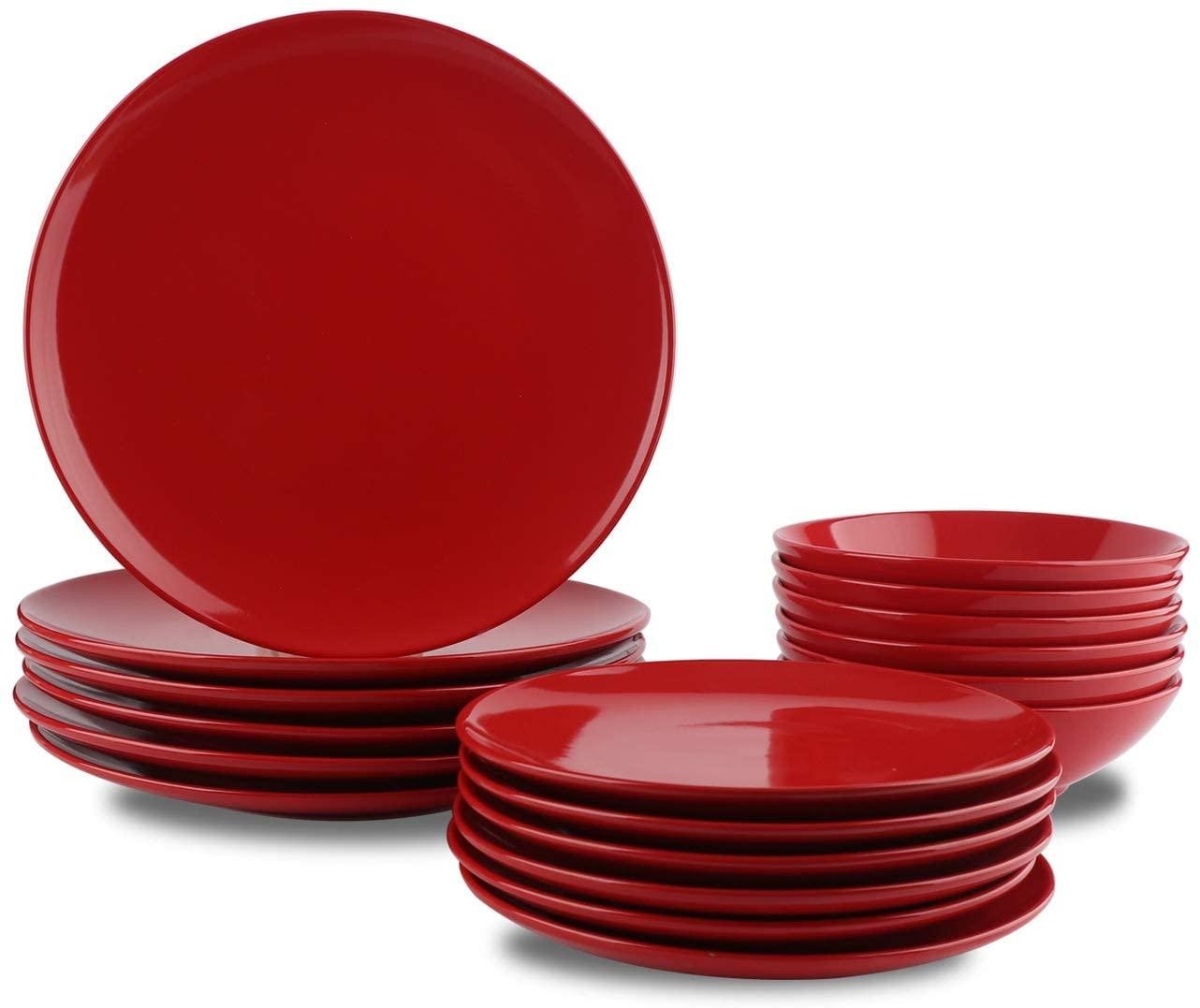 AmazonBasics basics 18-Piece Dinner Set, Service For 6