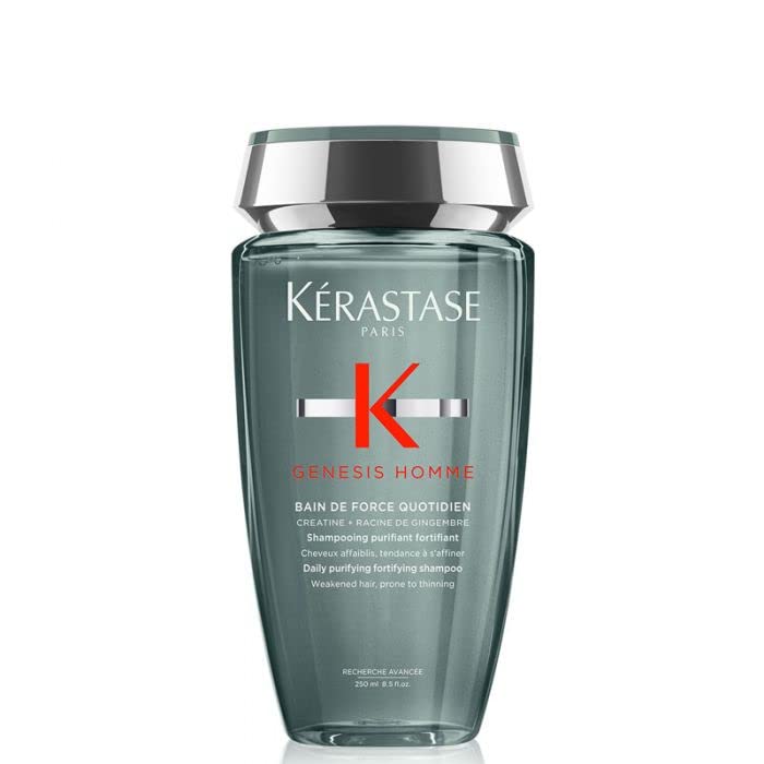 Kerastase Kérastase | Genesis Homme Cleansing and Strengthening Shampoo for Weakened Hair and Against Hair Loss, Bain de Force Quotidien, 250 ml