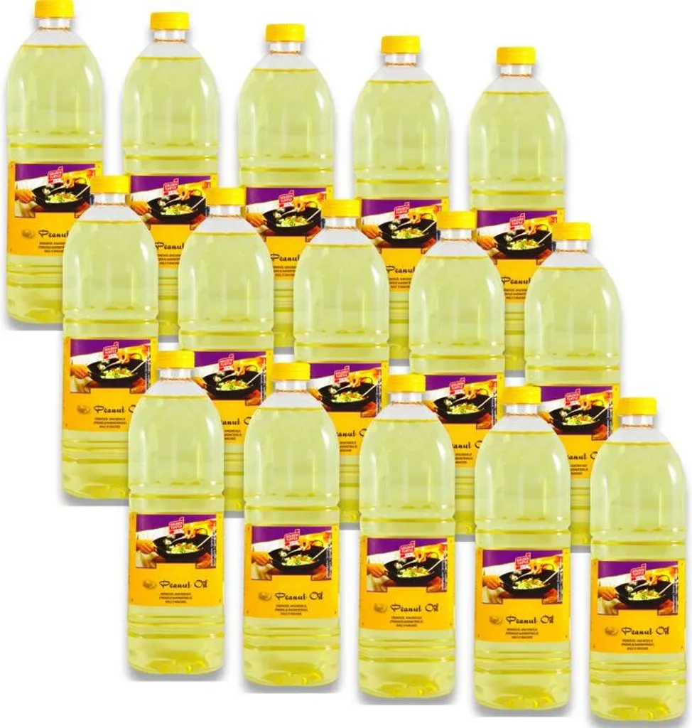 15er-Pack Erdnussöl (15x 1 Liter) | Golden Turtle Peanut Oil | Arachide Ollie