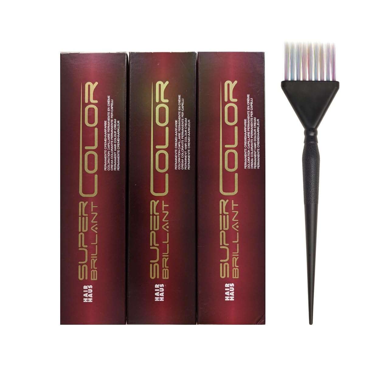 SBC Super Brilliant Color Hair Color 3 x 100 ml + Special Colouring Brush (2-00nn)