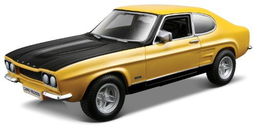 1970 Ford Capri Rs 2600 [Bburago 43207], Yellow/Black, 1:32 Die Cast