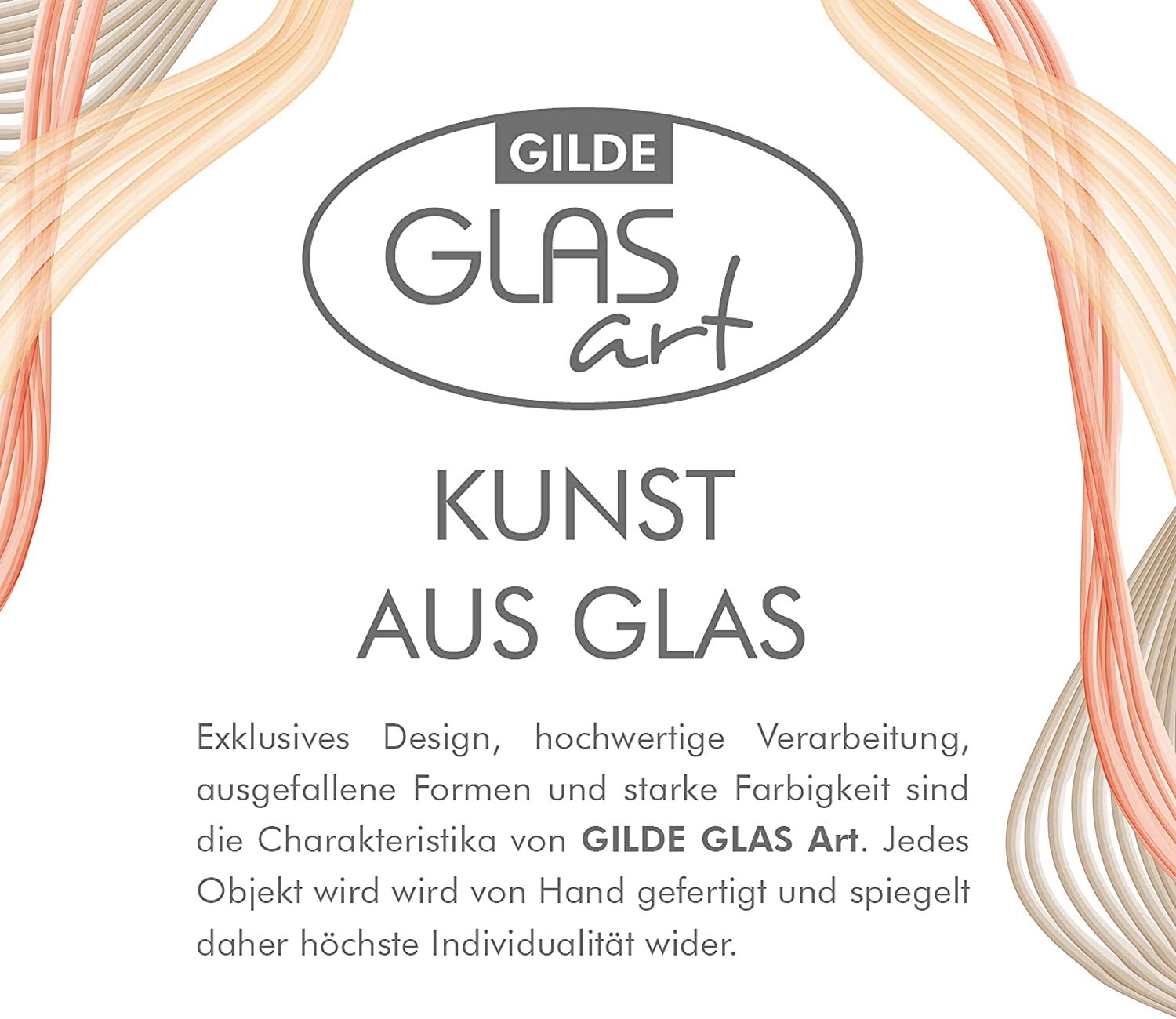 Gilde Glas Art Designer Vase - Handmade From Glass Height 30 Cm