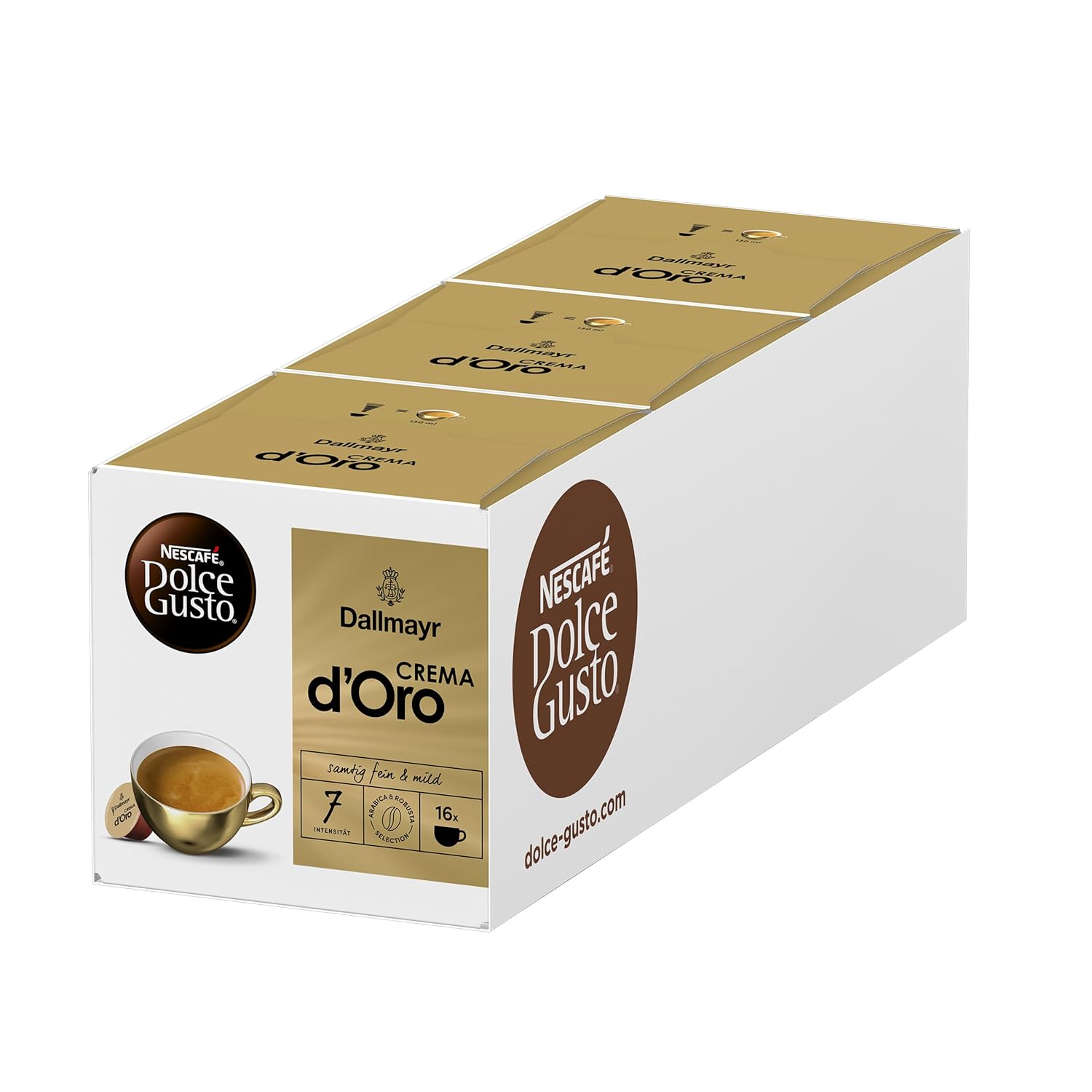 Nescafé Dolce Gusto Capsule Dallmayr Crema D'oro, Coffee, Coffee, Pack of 2, 2 x 16 Capsules