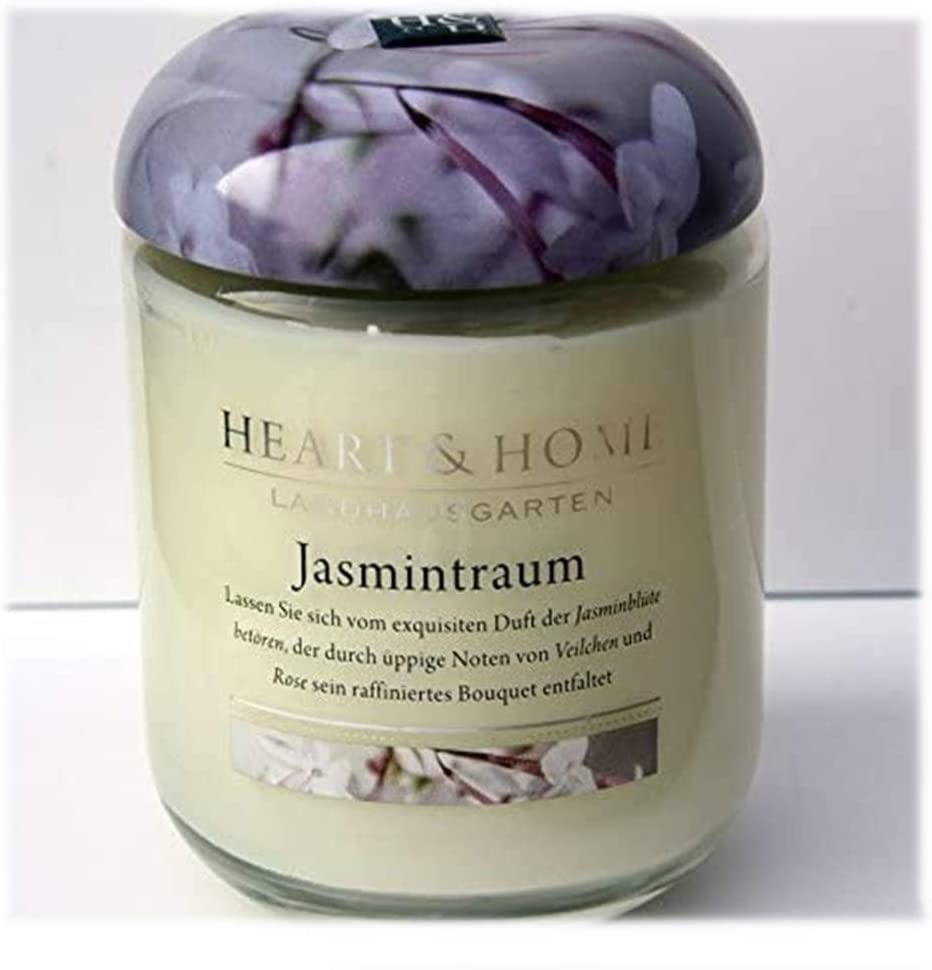 H+H Large Scented Candle in Glass Jasmintraum Country House Garden 340 g