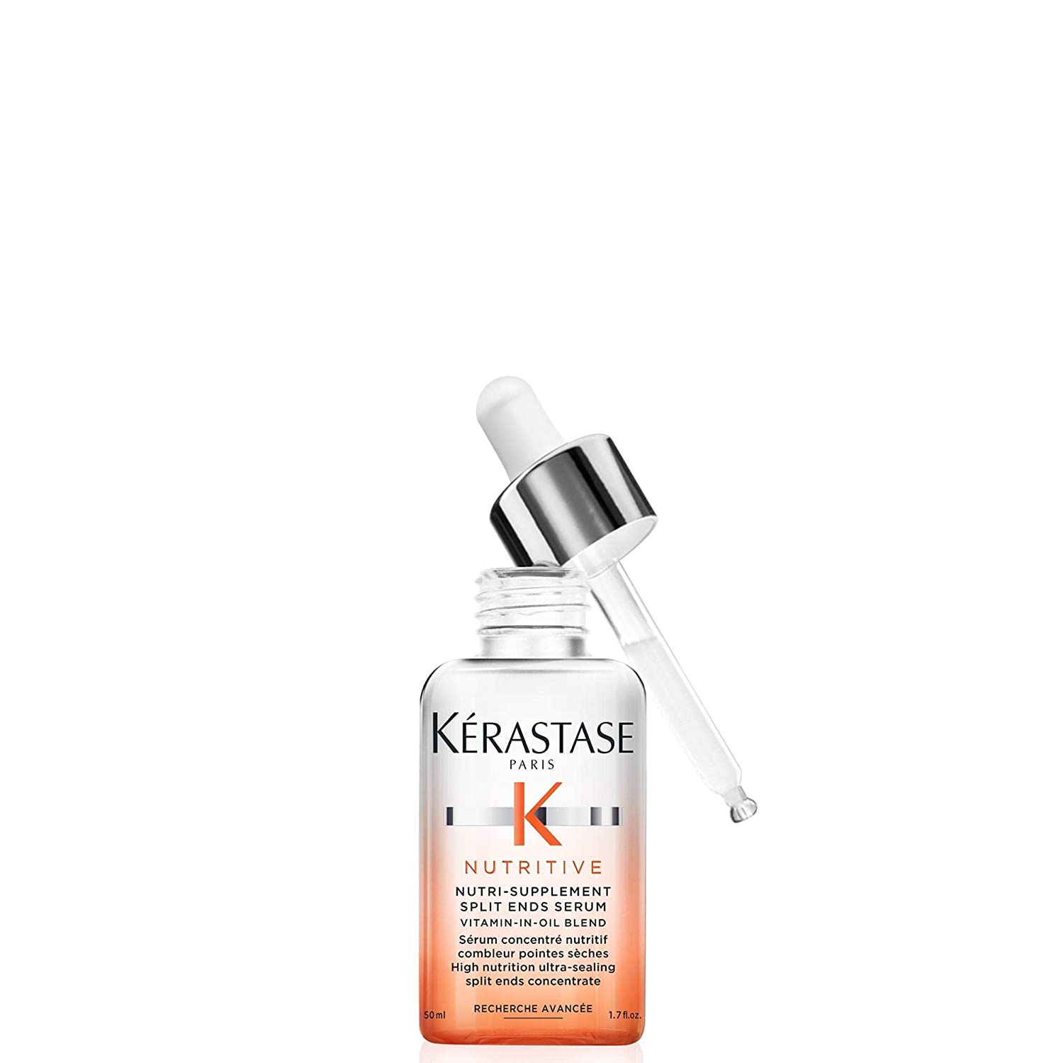 Kérastase Nutritive Serum for Damaged Hair Tips, Moisturising Effect Against Hair Breakage and Frizz, No Parabens, Nutri Supplement Split Ends Serum, 50 ml