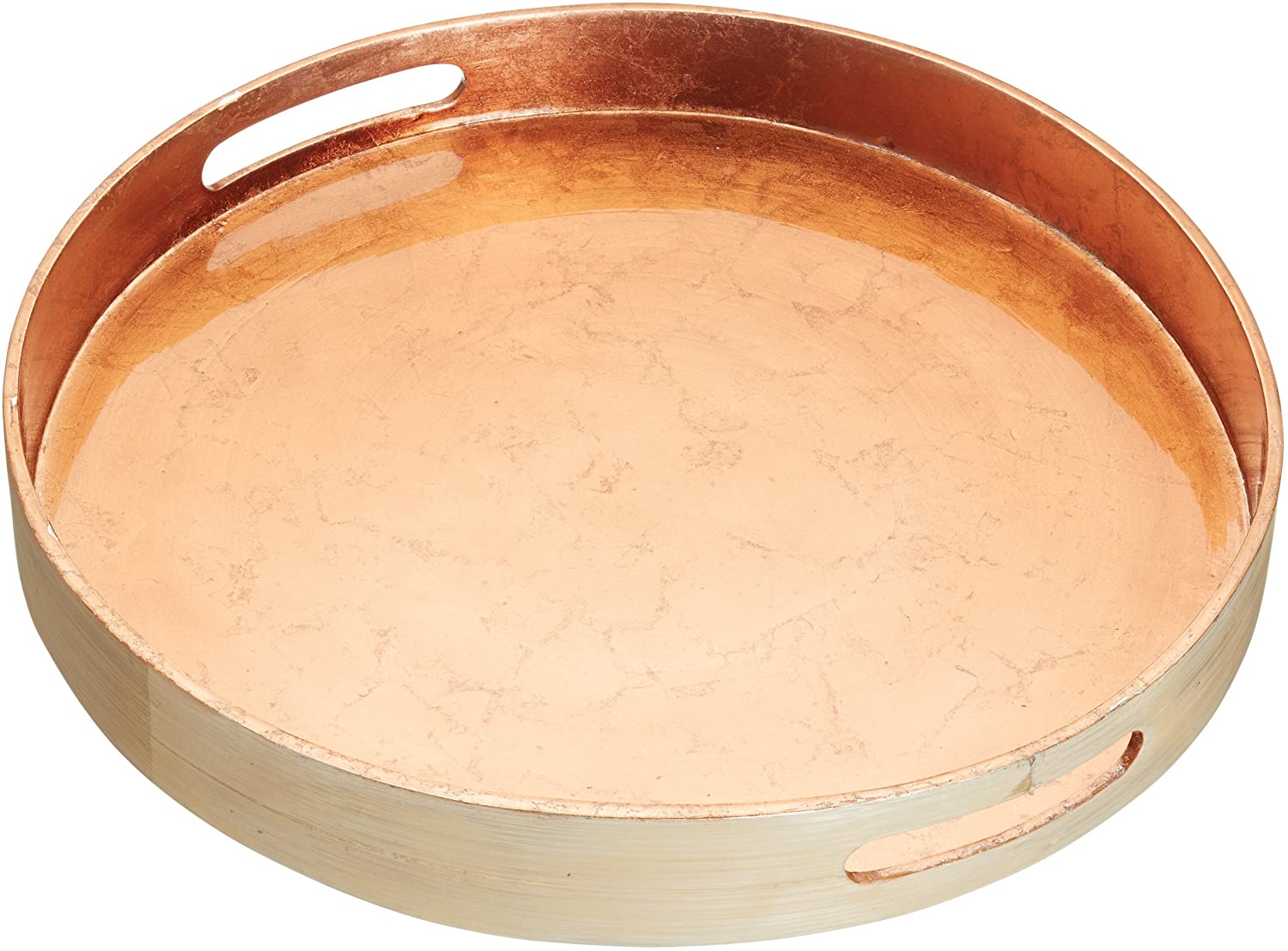 Kitchen Craft Master Class 38 cm Copper Lacquered Artesa Pressed Bamboo Serving Tray, Gold