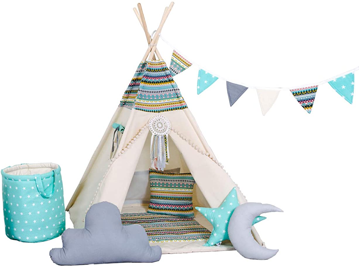 Golden Kids Childrens Play Tent / Teepee / Tipi Set For Children, For Indo