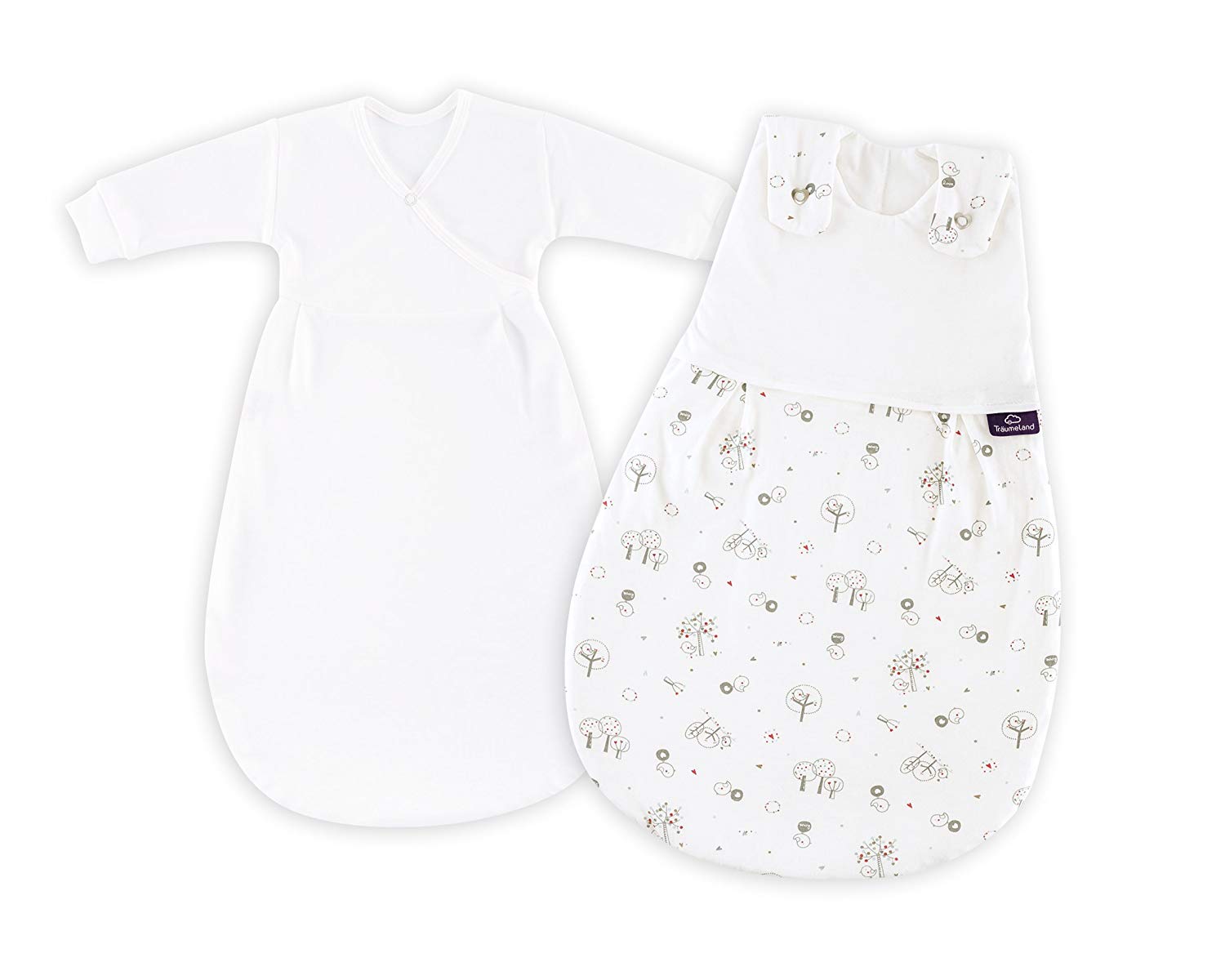 Träumeland S0101051 Baby Sleeping Bag Liebmich Set of 2 Birds, UK Size 16, Multi-Colour