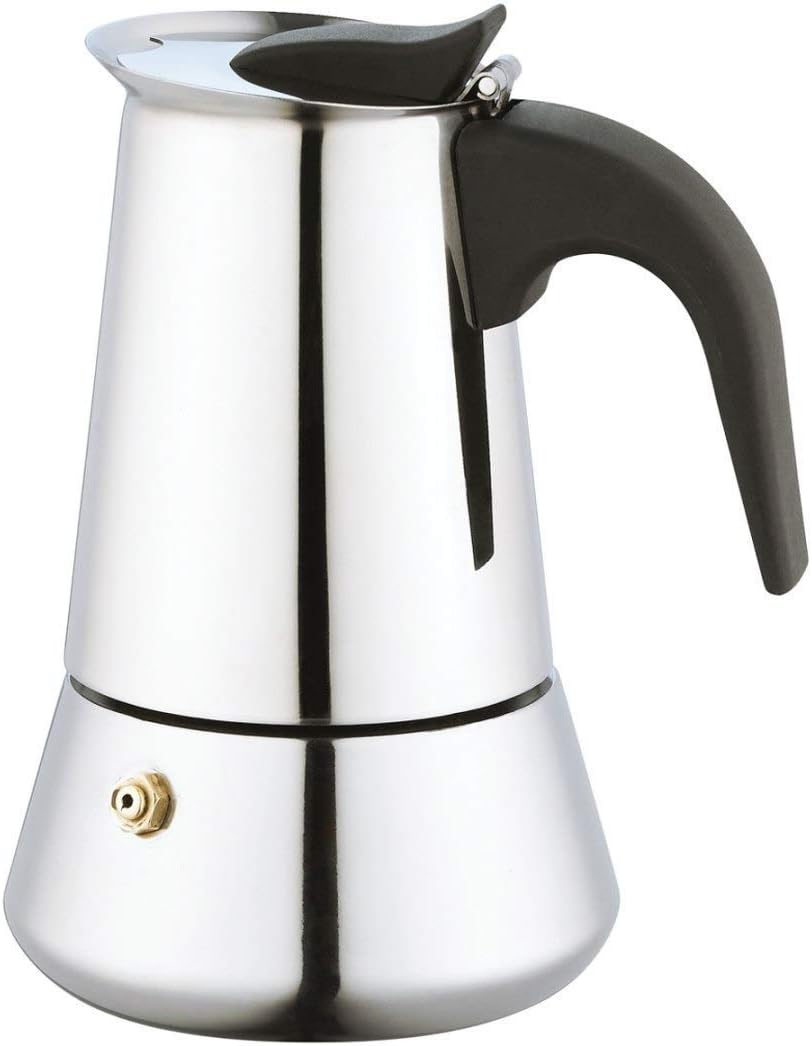 Stovetop Stainless Steel Espresso Moka Coffee Maker Coffee Maker Percolator 9 Cups Silver