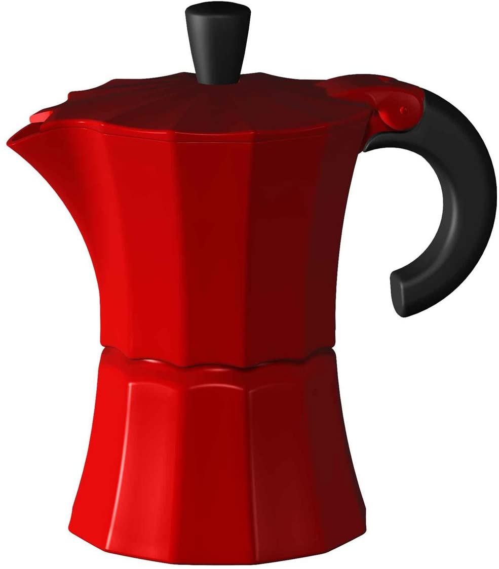 Gnali & Zani MOR002 Morosina 3-Cup Coffee Maker Red