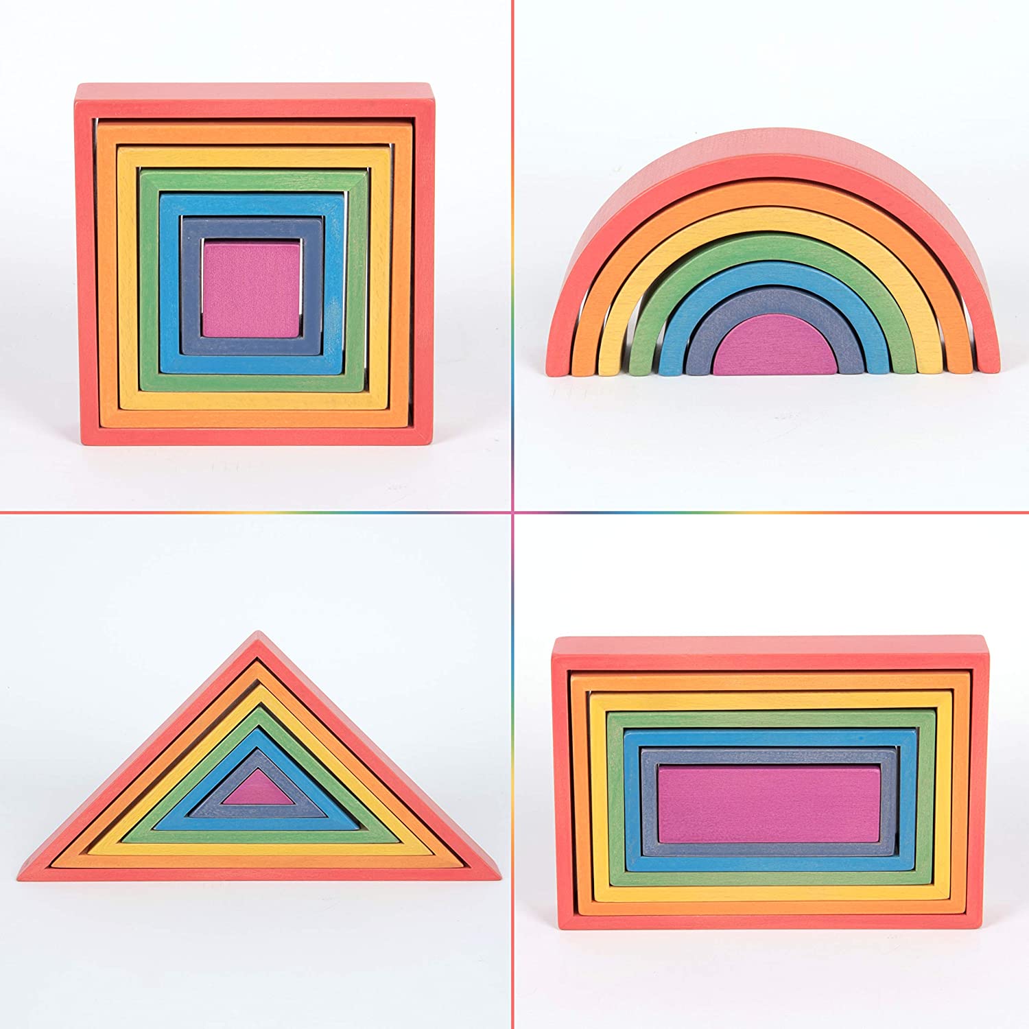 Tickit 73420 Rainbow Architect Wooden Arch Square, Rectangle And Triangle B