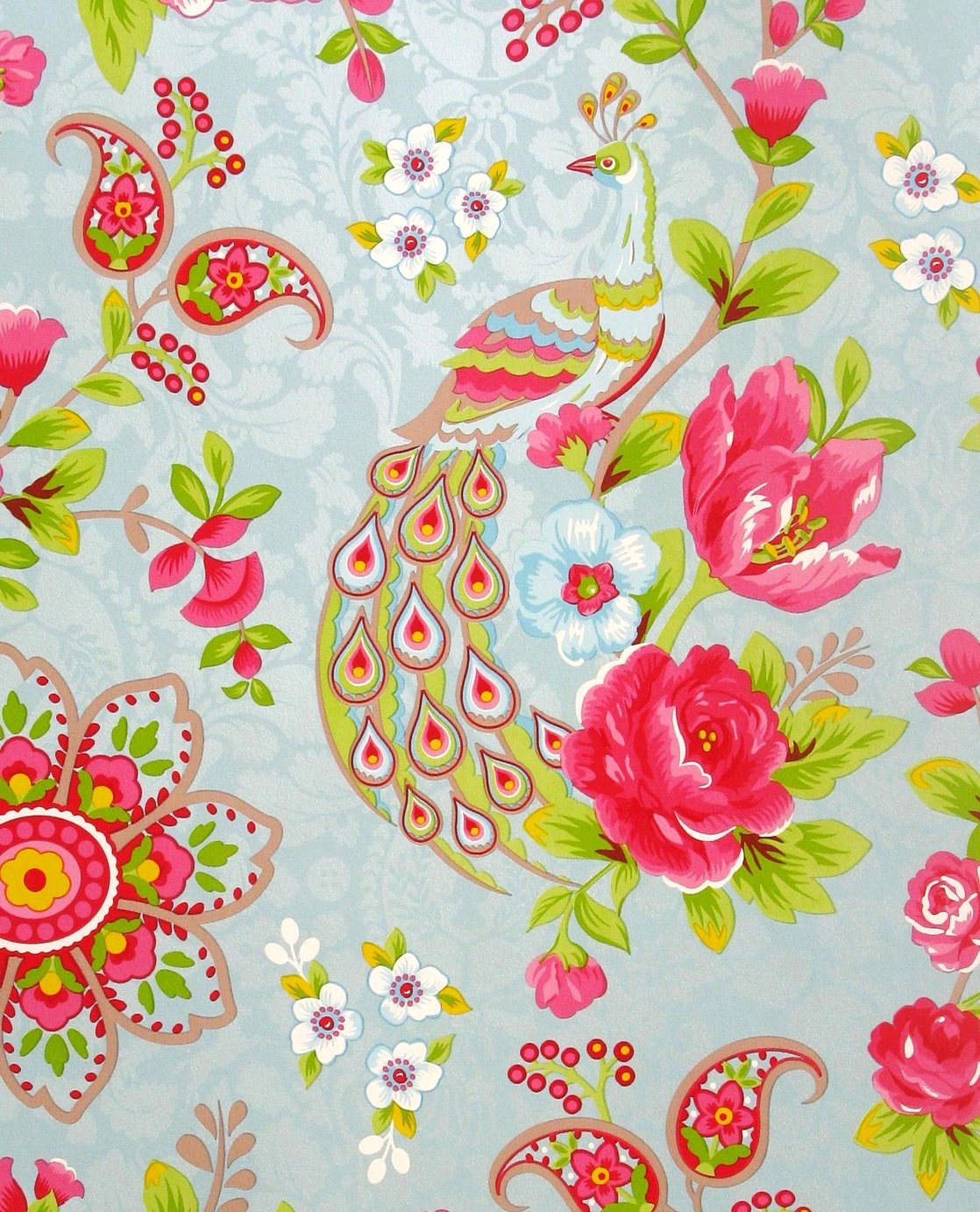Pip Studio Wallpaper Flowers In The Mix Design 53 V Light Blau