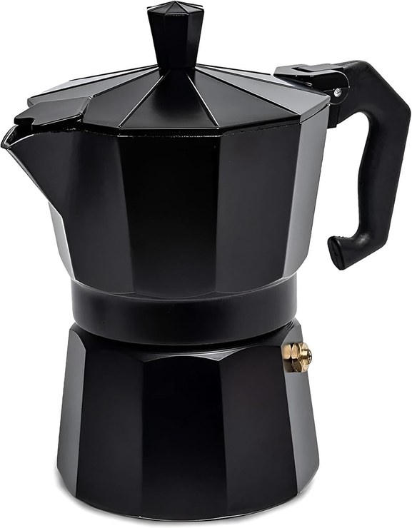 Primal Internet GmbH Espresso Machine & Espresso Maker 6 Cups in Black or Red | Espresso Pot & Mocha Pot | Alloy Aluminum (Black)