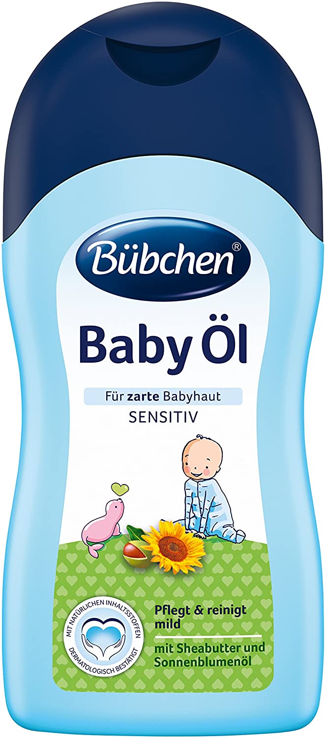 buebchen Bübchen Baby Oil, Sensitive Body Oil for Delicate Baby Skin, with Shea Butter and Sunflower Oil, Quantity: 1 x 400 ml