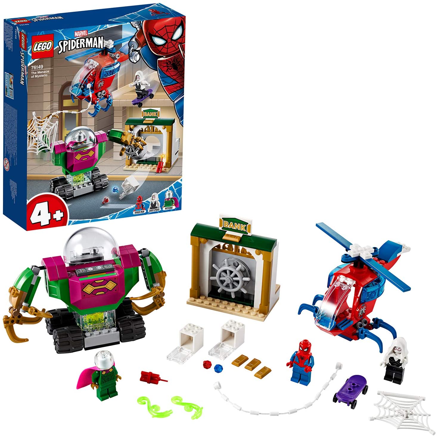 Lego 76149 Marvel Spider Man Superhero-Mysterios Threat Helicopter Set For 
