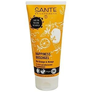 shop bio yumi Sante – Happiness Moisturising Cream with Organic Orange and Mango – Mild Detergent, Citrus Scent – Shower Gel 200 ml