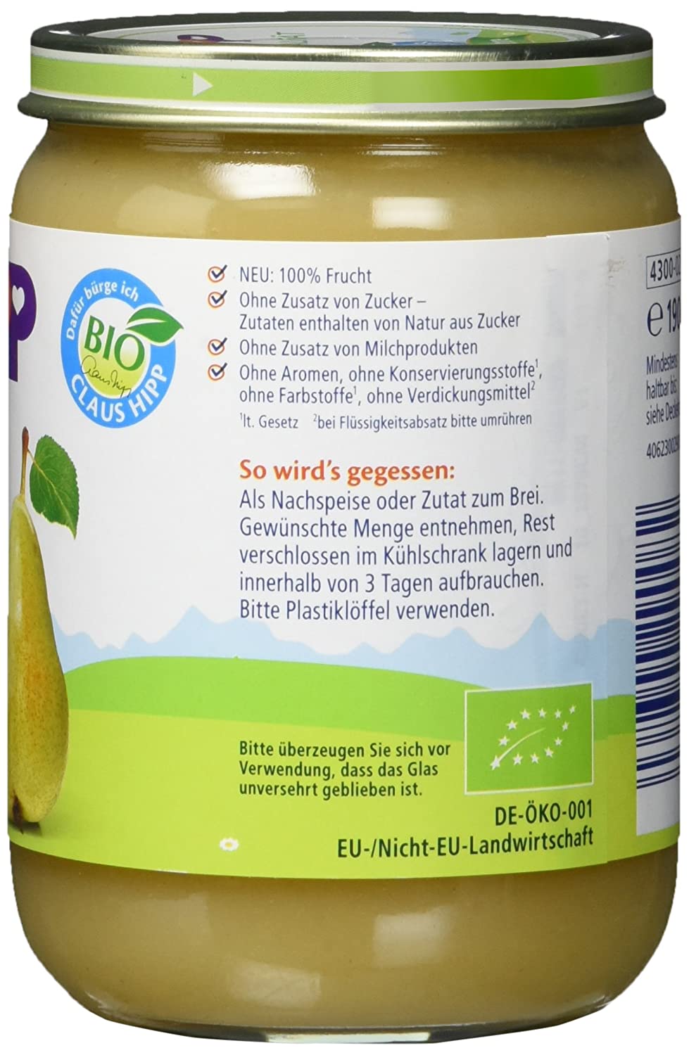 HiPP Früchte Williams-Christ-Birnen mit Apfel, 190 g