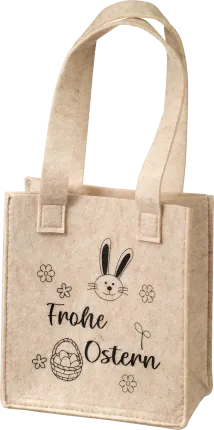 Felt bag \"Happy Easter\", beige, 1 piece