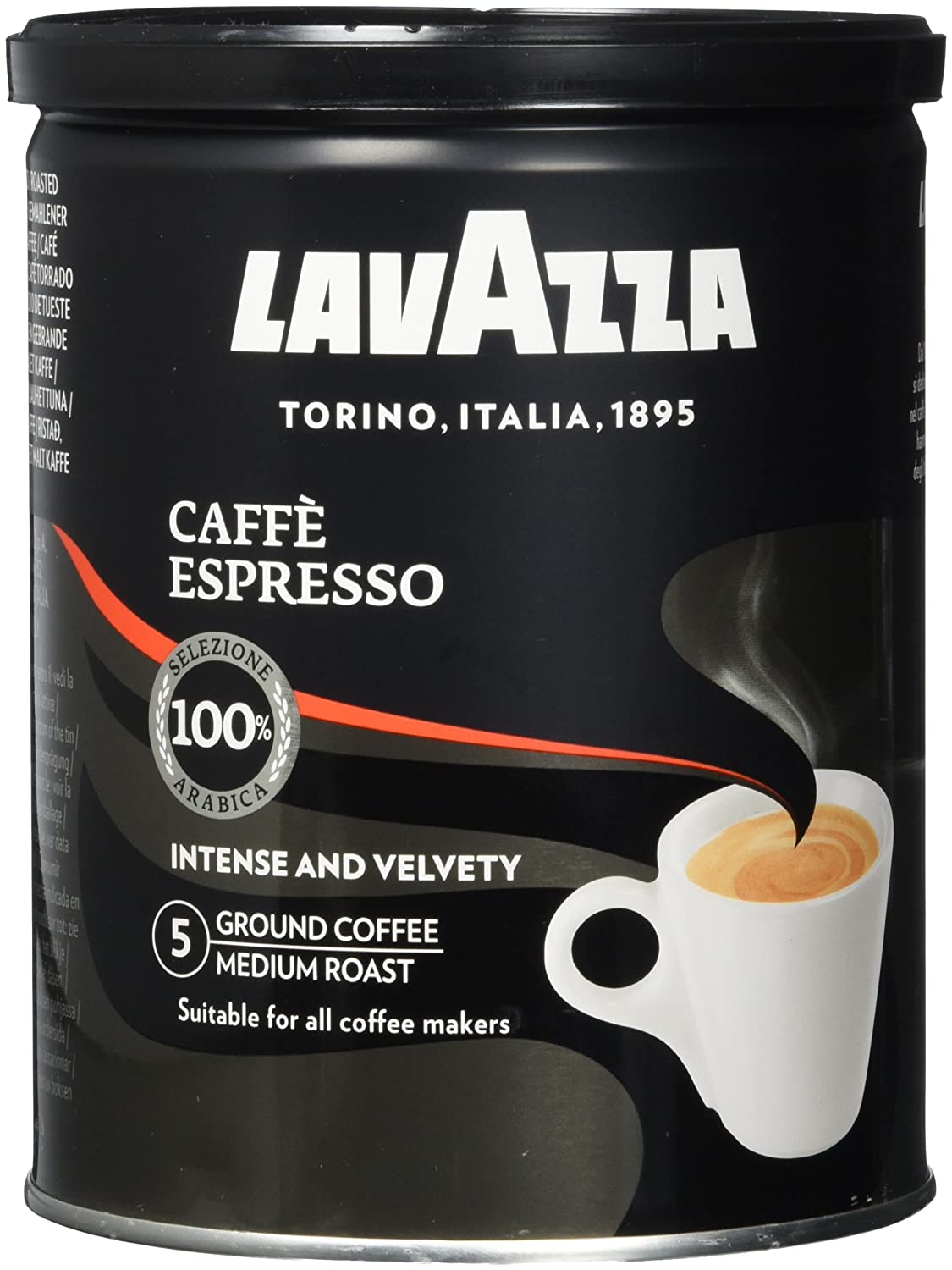 Lavazza Gemahlener Kaffee - Caffè Espresso - Vakuumdose - 12er Pack (12 x 250g Dose)