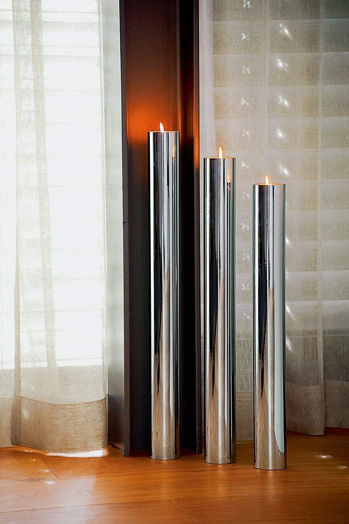 Philippi Base Floor Candle Holder Stainless Steel In Various Sizes